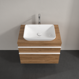 Тумба под раковину Villeroy & Boch Venticello 75,7х50,2 см ДСП дуб канзас/ручка алюминий белый A94002RH