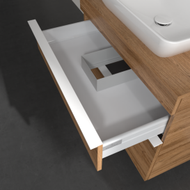 Тумба под раковину Villeroy & Boch Venticello 75,7х50,2 см ДСП дуб канзас/ручка алюминий белый A94002RH