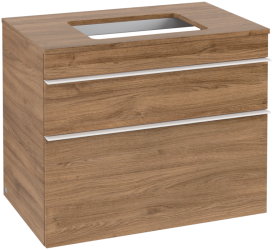 Тумба под раковину Villeroy & Boch Venticello 75,7х50,2 см ДСП дуб канзас/ручка алюминий белый A94002RH