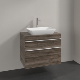 Тумба под раковину Villeroy & Boch Venticello 75,7х50,2 см ДСП каменный дуб/ручка алюминий белый A94002RK