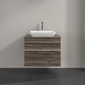 Тумба под раковину Villeroy & Boch Venticello 75,7х50,2 см ДСП каменный дуб/ручка алюминий белый A94002RK