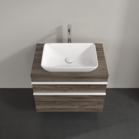 Тумба под раковину Villeroy & Boch Venticello 75,7х50,2 см ДСП каменный дуб/ручка алюминий белый A94002RK
