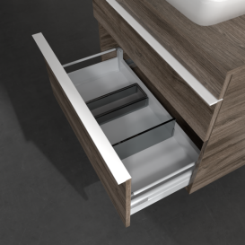 Тумба под раковину Villeroy & Boch Venticello 75,7х50,2 см ДСП каменный дуб/ручка алюминий белый A94002RK