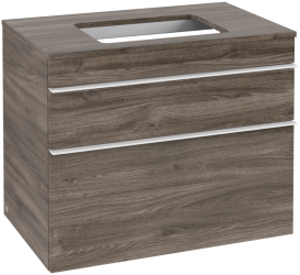 Тумба под раковину Villeroy & Boch Venticello 75,7х50,2 см ДСП каменный дуб/ручка алюминий белый A94002RK