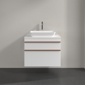 Тумба під раковину Villeroy & Boch Venticello 75,7х50,2 см МДФ глянсовий білий/ручка мідь A94005DH