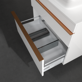 Тумба під раковину Villeroy & Boch Venticello 75,7х50,2 см МДФ глянсовий білий/ручка мідь A94005DH