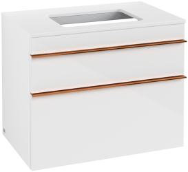 Тумба під раковину Villeroy & Boch Venticello 75,7х50,2 см МДФ глянсовий білий/ручка мідь A94005DH