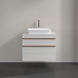 Тумба под раковину Villeroy & Boch Venticello 75,7х50,2 см ДСП/МДФ белое дерево/ручка медь A94005E8