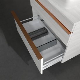 Тумба под раковину Villeroy & Boch Venticello 75,7х50,2 см ДСП/МДФ белое дерево/ручка медь A94005E8