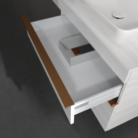 Тумба под раковину Villeroy & Boch Venticello 75,7х50,2 см ДСП/МДФ белое дерево/ручка медь A94005E8