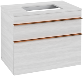 Тумба под раковину Villeroy & Boch Venticello 75,7х50,2 см ДСП/МДФ белое дерево/ручка медь A94005E8
