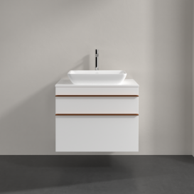 Тумба под раковину Villeroy & Boch Venticello 75,7х50,2 см ДСП/МДФ белый матовый/ручка медь A94005MS