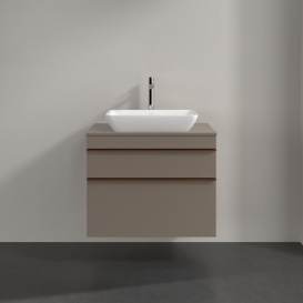 Тумба под раковину Villeroy & Boch Venticello 75,7х50,2 см ДСП трюфель серый/ручка медь A94005VG