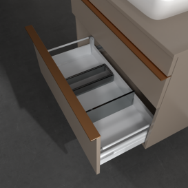 Тумба под раковину Villeroy & Boch Venticello 75,7х50,2 см ДСП трюфель серый/ручка медь A94005VG