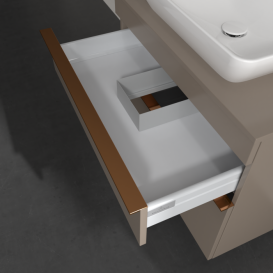 Тумба под раковину Villeroy & Boch Venticello 75,7х50,2 см ДСП трюфель серый/ручка медь A94005VG