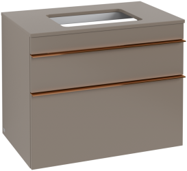 Тумба під раковину Villeroy & Boch Venticello 75,7х50,2 см ДСП трюфель сірий/ручка мідь A94005VG