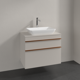 Тумба под раковину Villeroy & Boch Venticello 75,7х50,2 см ДСП мягкий серый/ручка медь A94005VK
