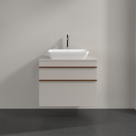 Тумба под раковину Villeroy & Boch Venticello 75,7х50,2 см ДСП мягкий серый/ручка медь A94005VK