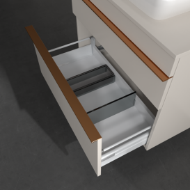 Тумба под раковину Villeroy & Boch Venticello 75,7х50,2 см ДСП мягкий серый/ручка медь A94005VK