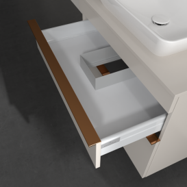 Тумба под раковину Villeroy & Boch Venticello 75,7х50,2 см ДСП мягкий серый/ручка медь A94005VK