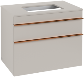 Тумба под раковину Villeroy & Boch Venticello 75,7х50,2 см ДСП мягкий серый/ручка медь A94005VK