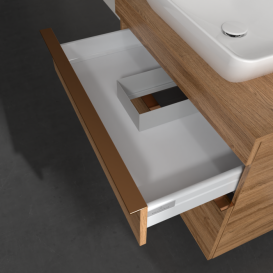 Тумба под раковину Villeroy & Boch Venticello 75,7х50,2 см ДСП дуб канзас/ручка медь A94005RH