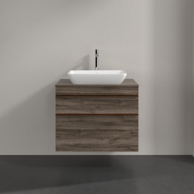 Тумба під раковину Villeroy & Boch Venticello 75,7х50,2 см ДСП кам'яний дуб/ручка мідь A94005RK