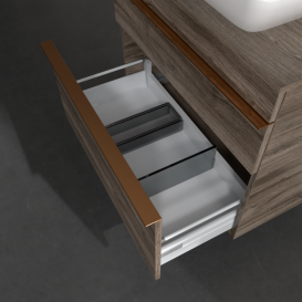 Тумба під раковину Villeroy & Boch Venticello 75,7х50,2 см ДСП кам'яний дуб/ручка мідь A94005RK