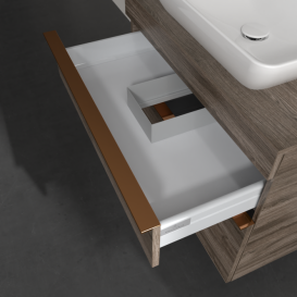 Тумба під раковину Villeroy & Boch Venticello 75,7х50,2 см ДСП кам'яний дуб/ручка мідь A94005RK