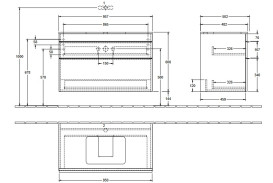Тумба под раковину Villeroy & Boch Venticello 95,7х50,2 см МДФ глянцевый белый/ручка хром A94101DH