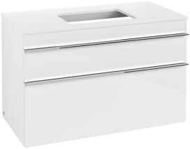 Тумба под раковину Villeroy & Boch Venticello 95,7х50,2 см МДФ глянцевый белый/ручка хром A94101DH