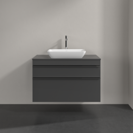 Тумба под раковину Villeroy & Boch Venticello 95,7х50,2 см МДФ глянцевый серый/ручка хром A94101FP