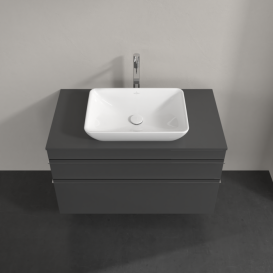 Тумба под раковину Villeroy & Boch Venticello 95,7х50,2 см МДФ глянцевый серый/ручка хром A94101FP