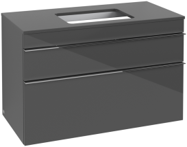 Тумба под раковину Villeroy & Boch Venticello 95,7х50,2 см МДФ глянцевый серый/ручка хром A94101FP