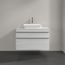 Тумба під раковину Villeroy & Boch Venticello 95,7х50,2 см ДСП/МДФ біле дерево/ручка хром A94101E8