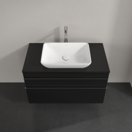 Тумба под раковину Villeroy & Boch Venticello 95,7х50,2 см МДФ черный матовый лак/ручка хром A94101PD