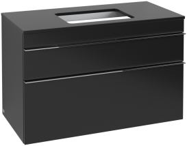 Тумба под раковину Villeroy & Boch Venticello 95,7х50,2 см МДФ черный матовый лак/ручка хром A94101PD