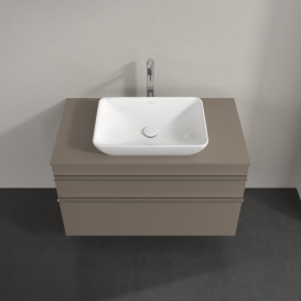 Тумба під раковину Villeroy & Boch Venticello 95,7х50,2 см ДСП трюфель сірий/ручка хром A94101VG