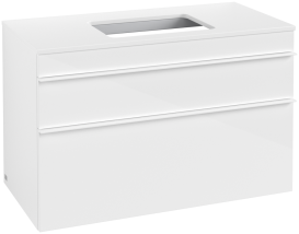 Тумба під раковину Villeroy & Boch Venticello 95,7х50,2 см МДФ глянсовий білий/ручка алюміній білий A94102DH