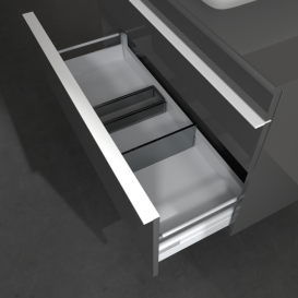 Тумба под раковину Villeroy & Boch Venticello 95,7х50,2 см МДФ глянцевый серый/ручка алюминий белый A94102FP