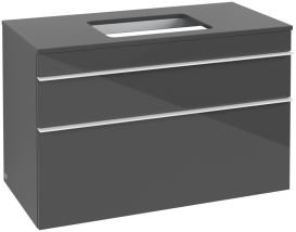 Тумба под раковину Villeroy & Boch Venticello 95,7х50,2 см МДФ глянцевый серый/ручка алюминий белый A94102FP