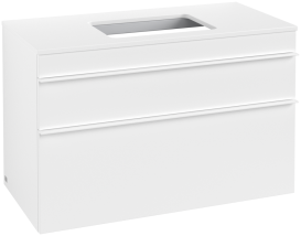 Тумба под раковину Villeroy & Boch Venticello 95,7х50,2 см ДСП/МДФ белый матовый/ручка алюминий белый A94102MS