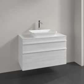 Тумба под раковину Villeroy & Boch Venticello 95,7х50,2 см ДСП/МДФ белое дерево/ручка алюминий белый A94102E8