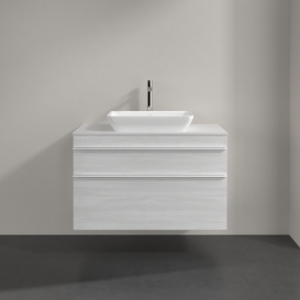 Тумба под раковину Villeroy & Boch Venticello 95,7х50,2 см ДСП/МДФ белое дерево/ручка алюминий белый A94102E8