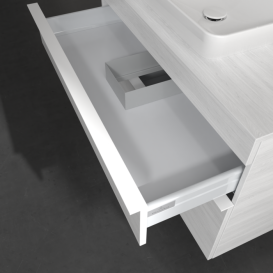 Тумба под раковину Villeroy & Boch Venticello 95,7х50,2 см ДСП/МДФ белое дерево/ручка алюминий белый A94102E8