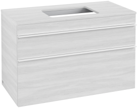 Тумба под раковину Villeroy & Boch Venticello 95,7х50,2 см ДСП/МДФ белое дерево/ручка алюминий белый A94102E8