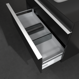 Тумба під раковину Villeroy & Boch Venticello 95,7х50,2 см МДФ чорний матовий лак/ручка алюміній білий A94102PD