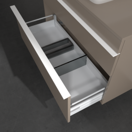 Тумба под раковину Villeroy & Boch Venticello 95,7х50,2 см ДСП трюфель серый/ручка алюминий белый A94102VG