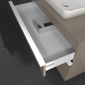 Тумба под раковину Villeroy & Boch Venticello 95,7х50,2 см ДСП трюфель серый/ручка алюминий белый A94102VG