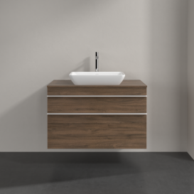 Тумба под раковину Villeroy & Boch Venticello 95,7х50,2 см ДСП дуб аризона/ручка алюминий белый A94102VH